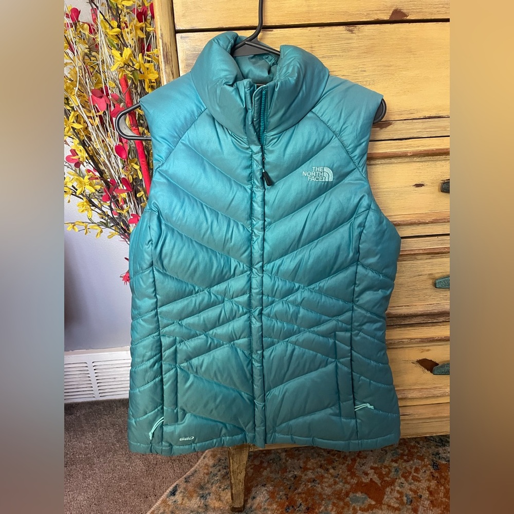 North face vest - teal/turquoise medium